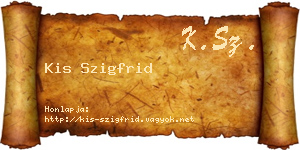 Kis Szigfrid névjegykártya