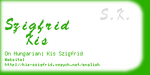 szigfrid kis business card